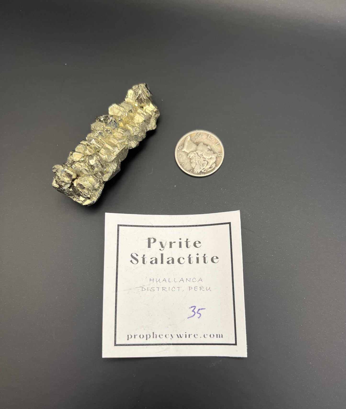 Pyrite stalactites